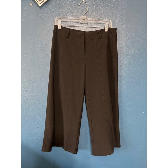 Wide Leg Black Crop Pants Mid Rise By Wrapper Size 7 - Picture 4 of 5